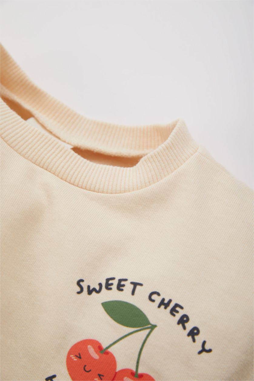 BABY GIRL Salmon Baby Girl Sweatshirt Striped Tights 2-Pack Set