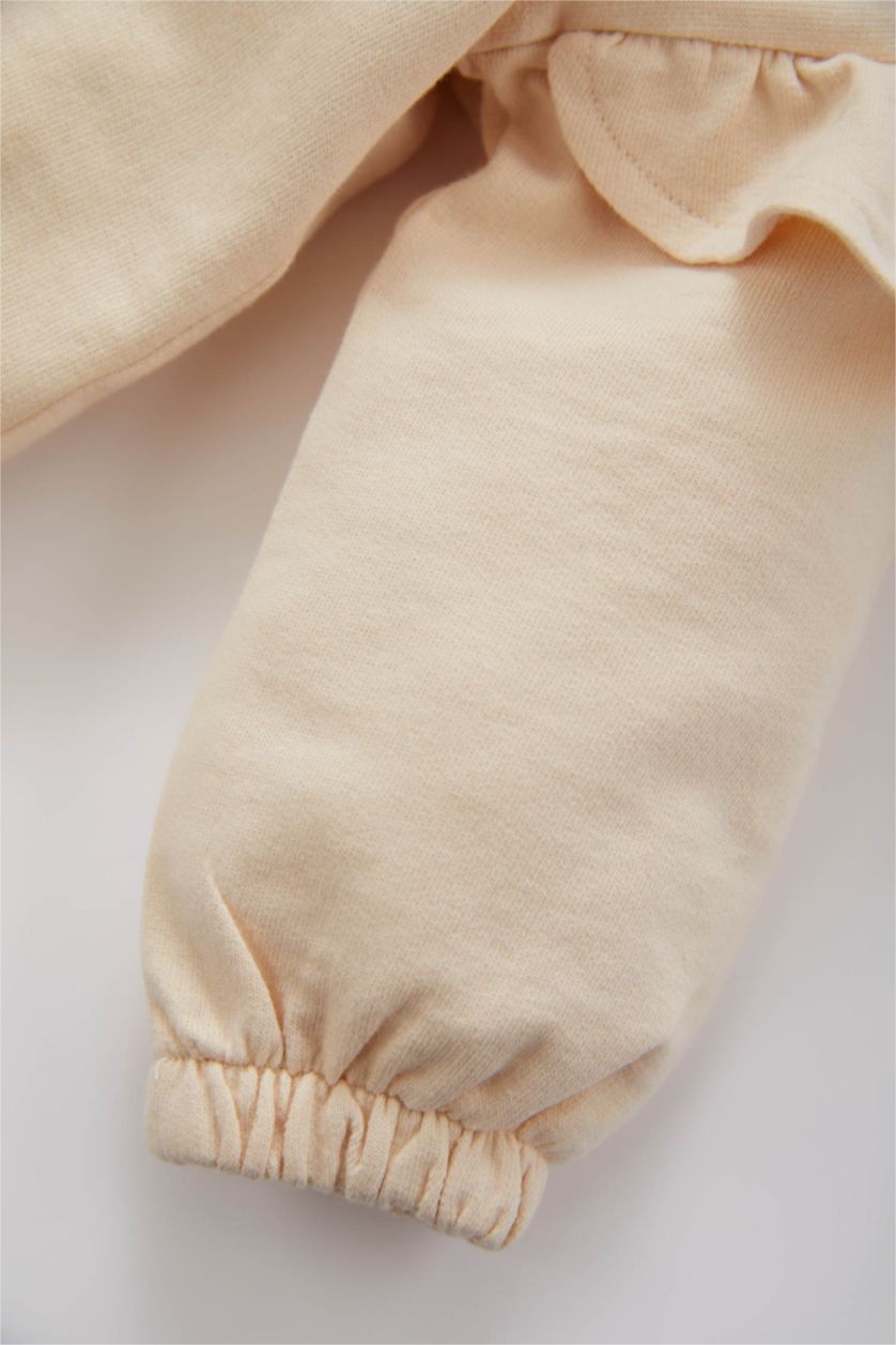 BABY GIRL Salmon Baby Girl Sweatshirt Striped Tights 2-Pack Set