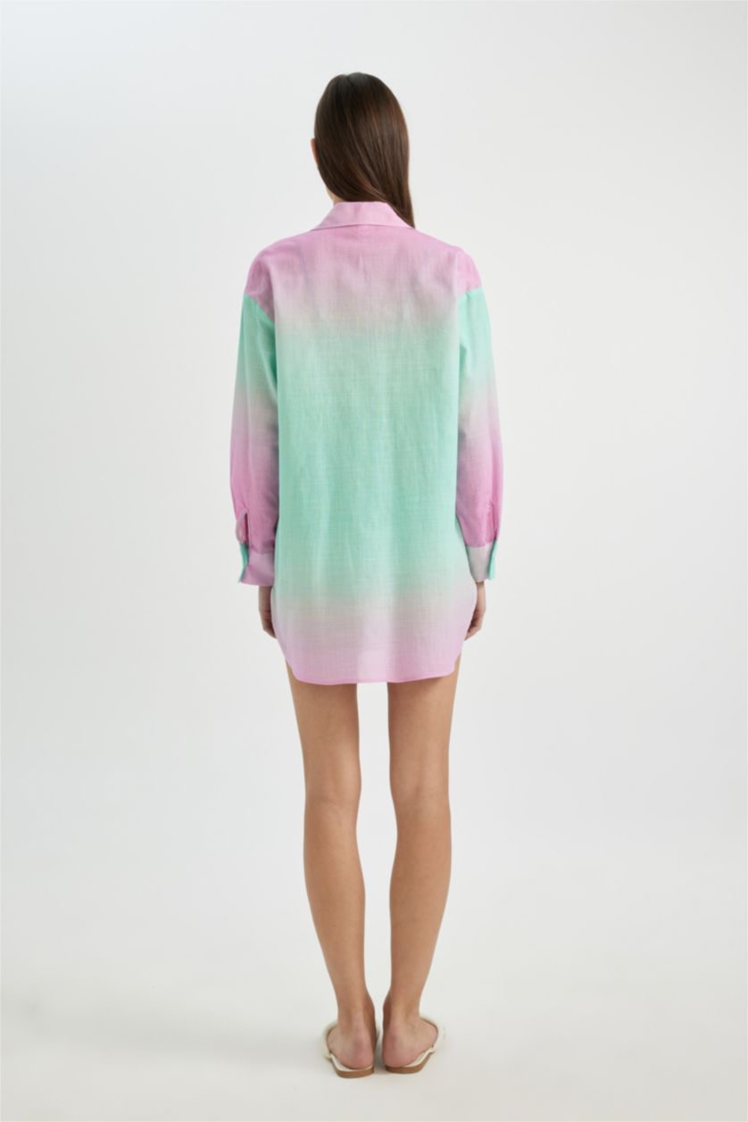 نساء بنفسجي قميص بحر قصة عادية من Fall In Love