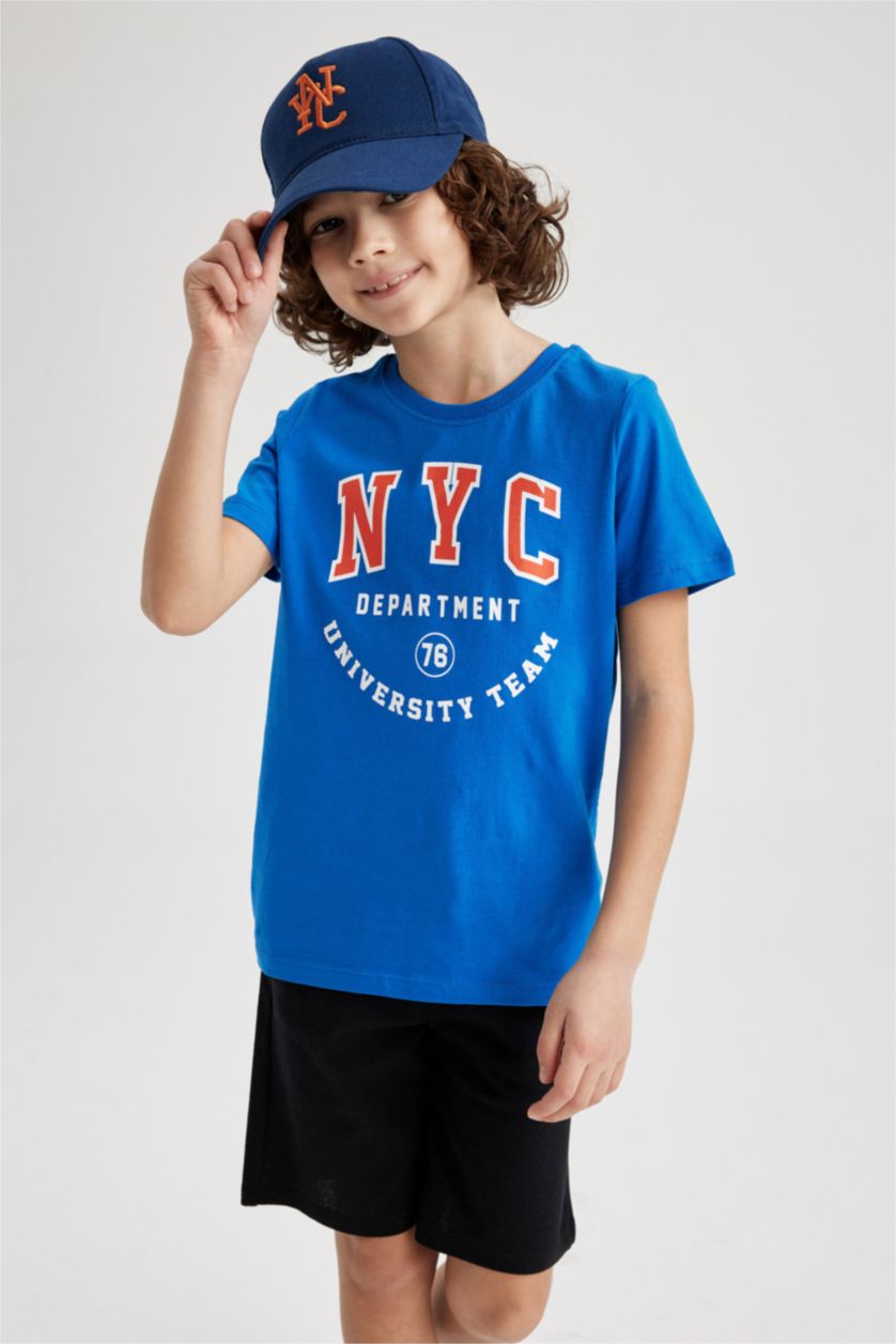 أولاد اللون الملكي سيت ولادي شورت تيشيرت - قطعتين