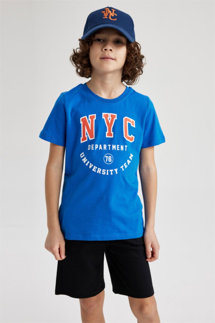 أولاد اللون الملكي سيت ولادي شورت تيشيرت - قطعتين