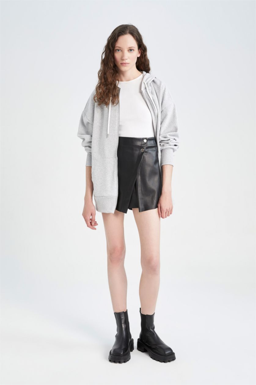WOMAN Black Regular Fit Faux Leather