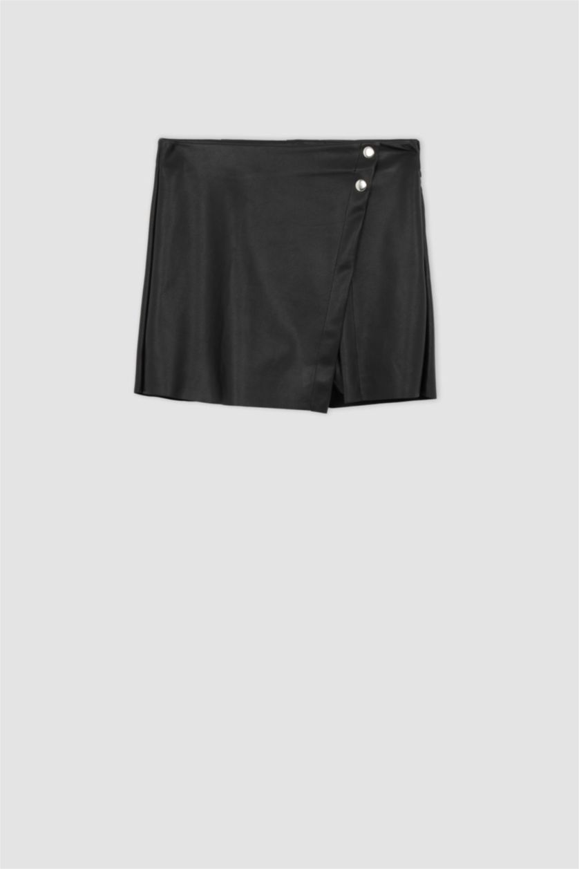 WOMAN Black Regular Fit Faux Leather
