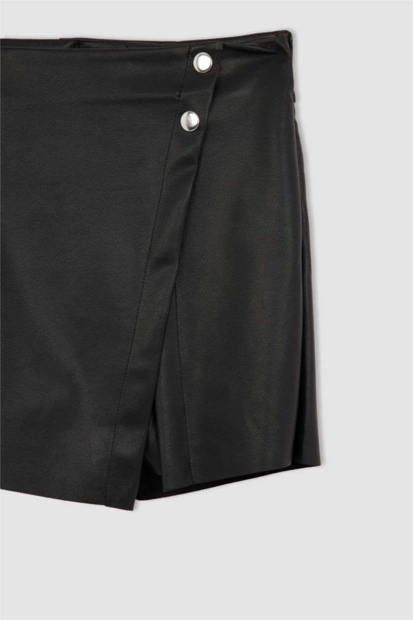 WOMAN Black Regular Fit Faux Leather