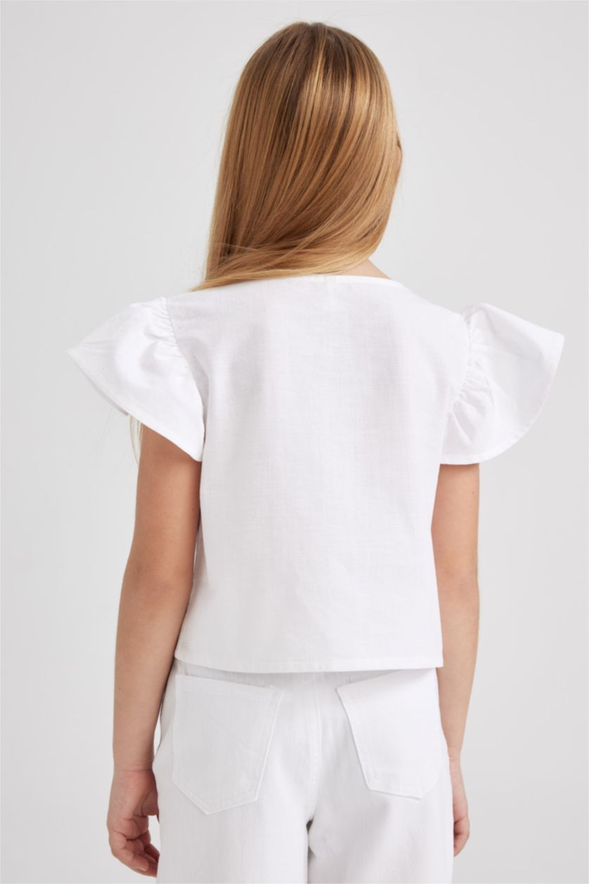 بناتي أبيض بلوزة بناتي نص كم