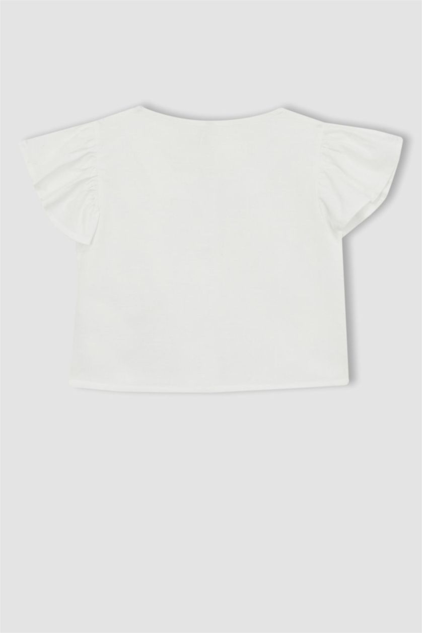 بناتي أبيض بلوزة بناتي نص كم