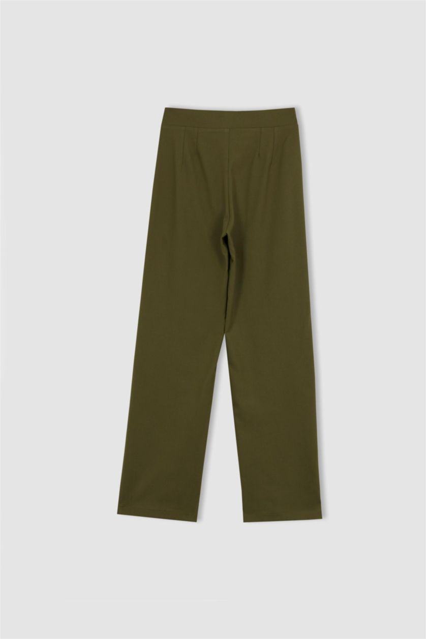 حريمي كاكي بنطلون وايد ليج برجل واسع بجيب من Sorbe X Defacto