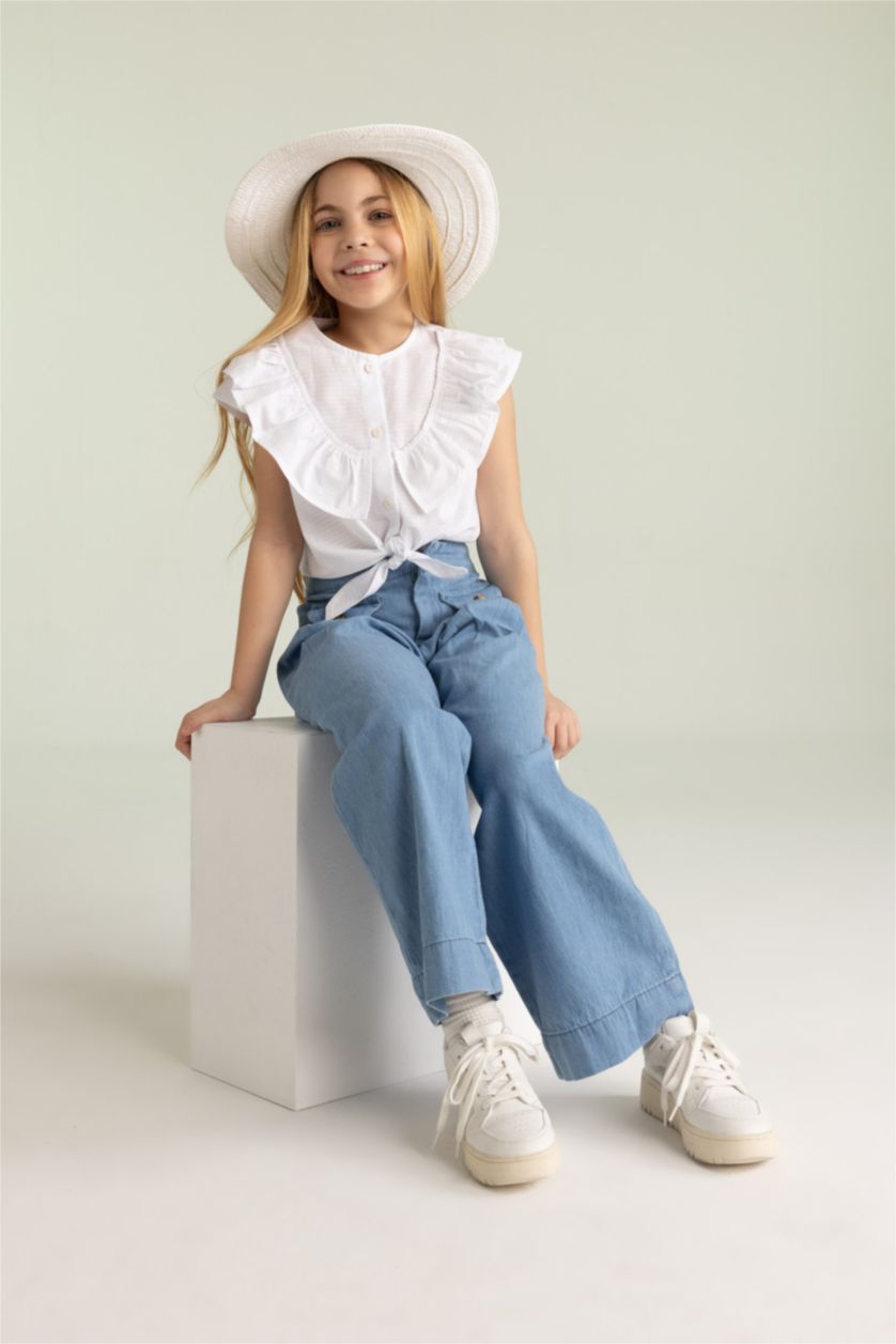 Girls & Teens White Girl Cotton Short Sleeve Shirt