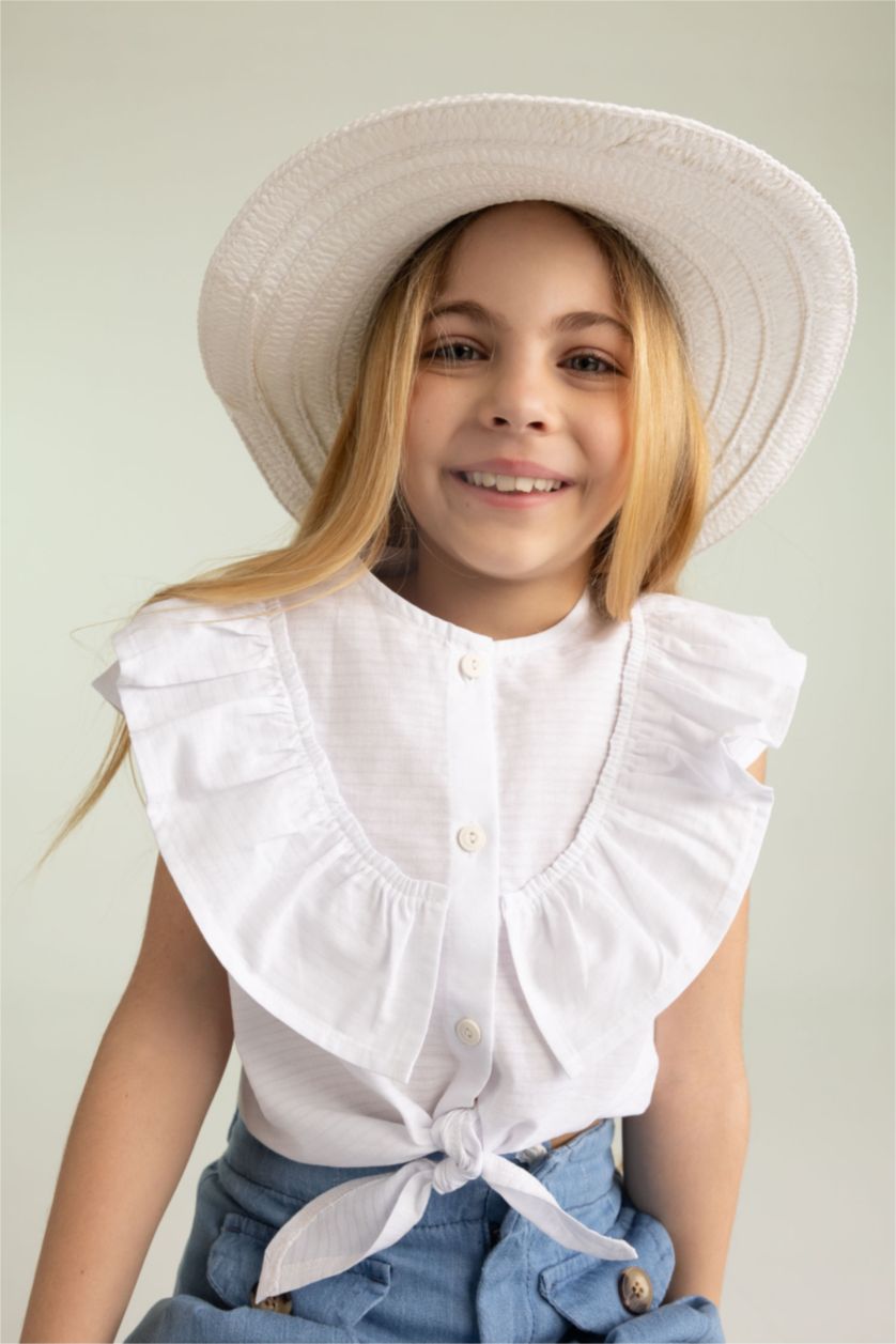 Girls & Teens White Girl Cotton Short Sleeve Shirt