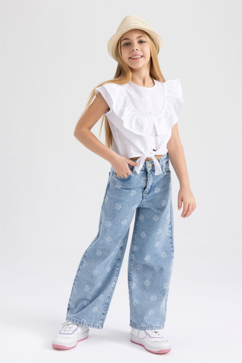 Girls & Teens White Girl Cotton Short Sleeve Shirt