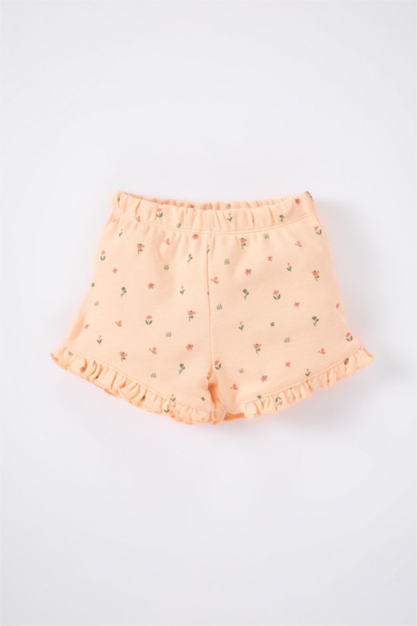 Baby Girl Light Pink Baby Girl Floral Short Sleeve 2-Pajama Set