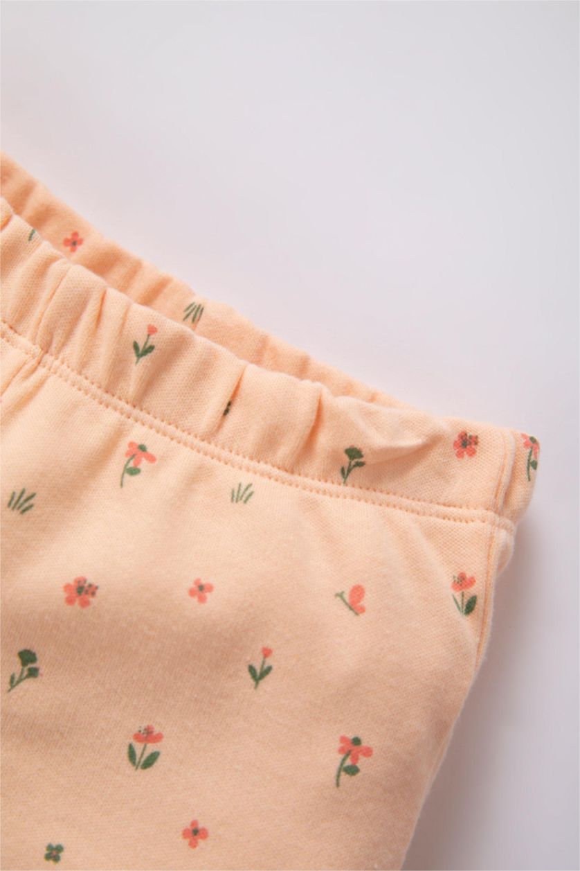 Baby Girl Light Pink Baby Girl Floral Short Sleeve 2-Pajama Set