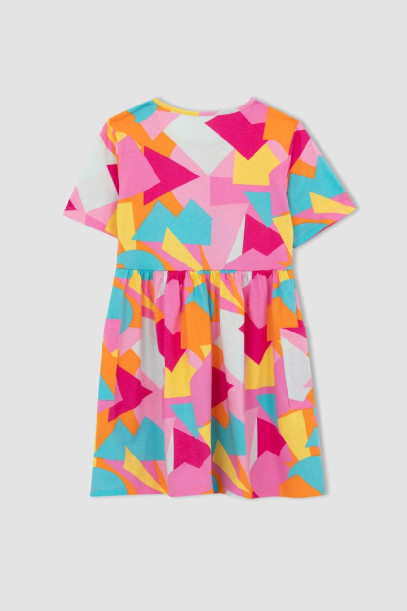 FILLES Rose Robe En Tricot Manche Courte