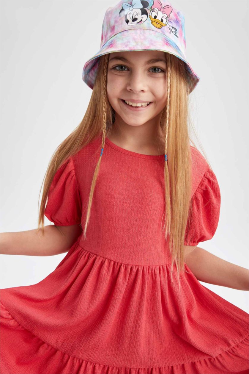 Girls & Teens Light Red Girls Short Sleeve Dress