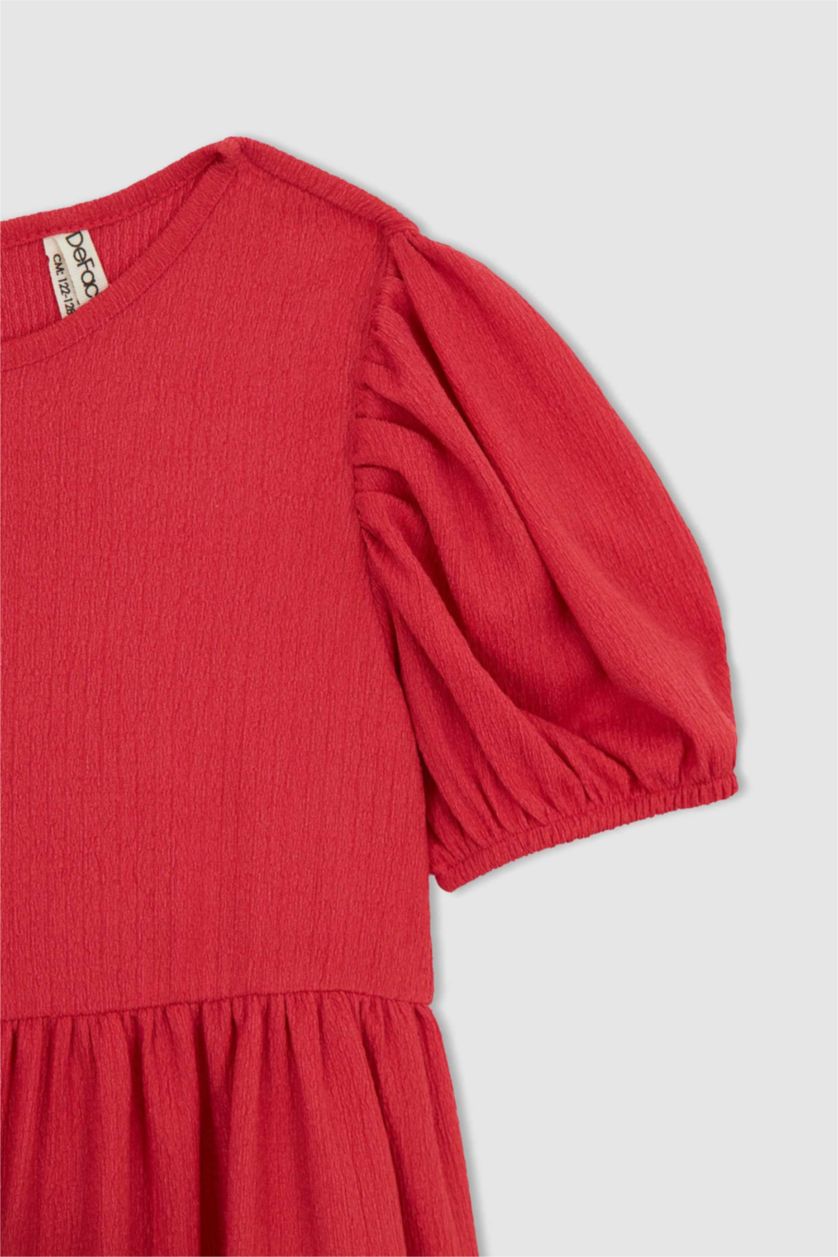 Girls & Teens Light Red Girls Short Sleeve Dress