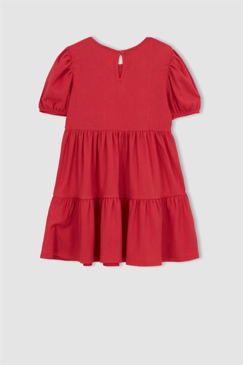 Girls & Teens Light Red Girls Short Sleeve Dress
