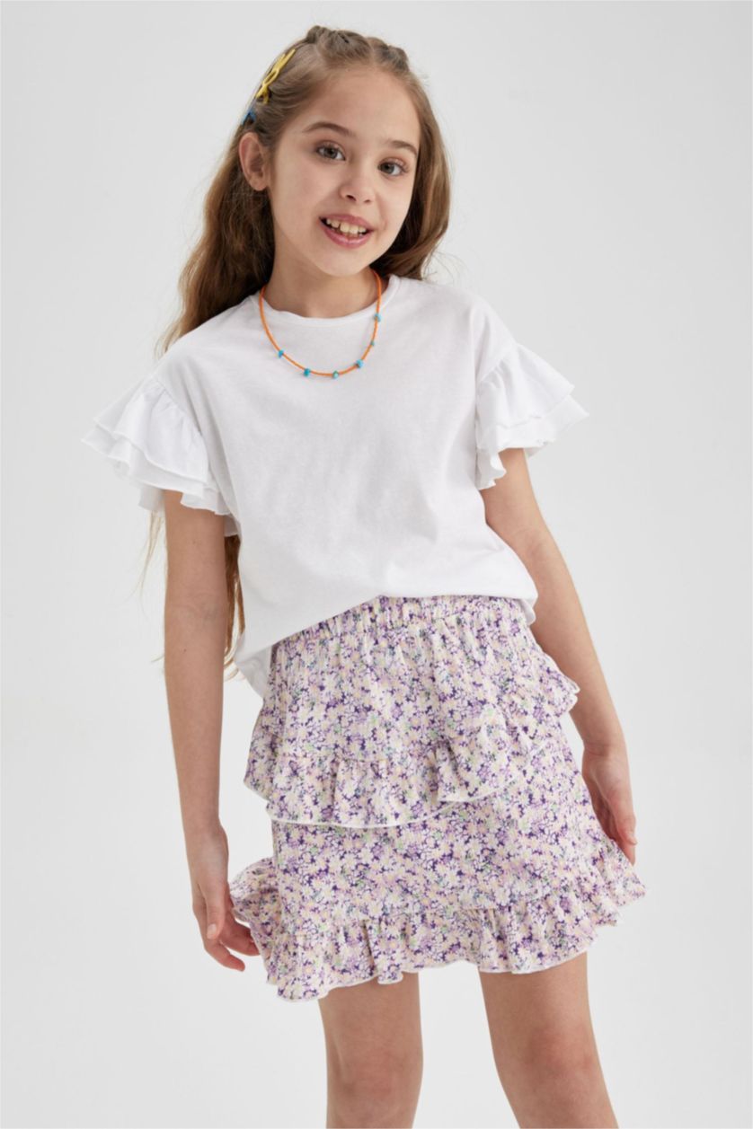 GIRLS & TEENS Light Green Girl Patterned Skirt