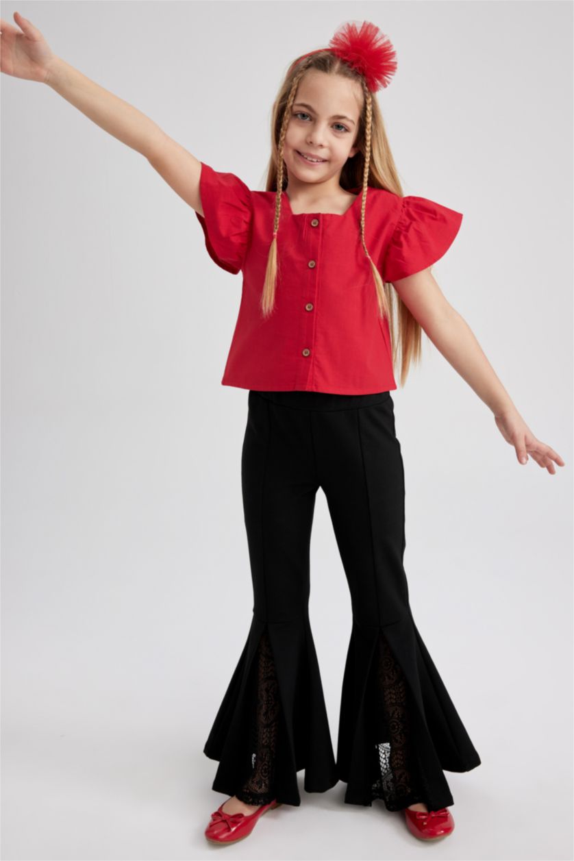 FILLES Noir Pantalon Journée des enfants