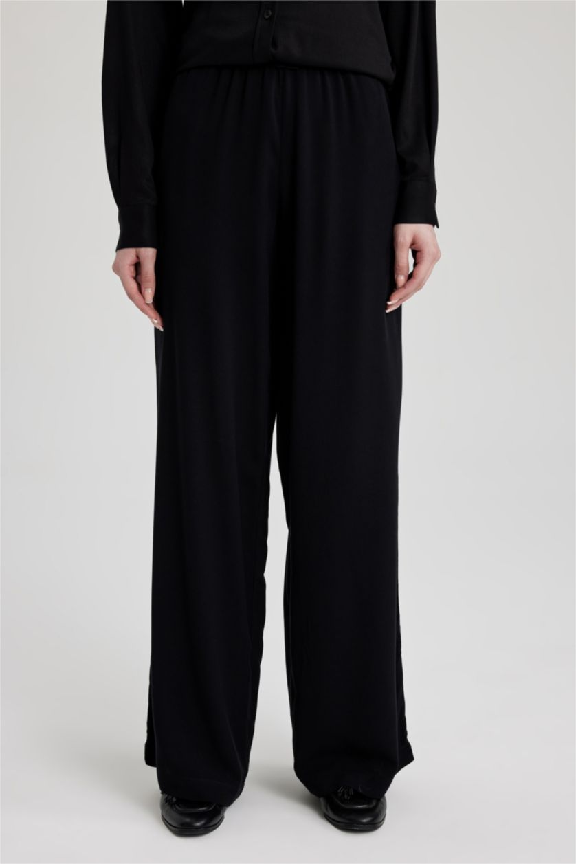Женщины Черный Брюки палаццо