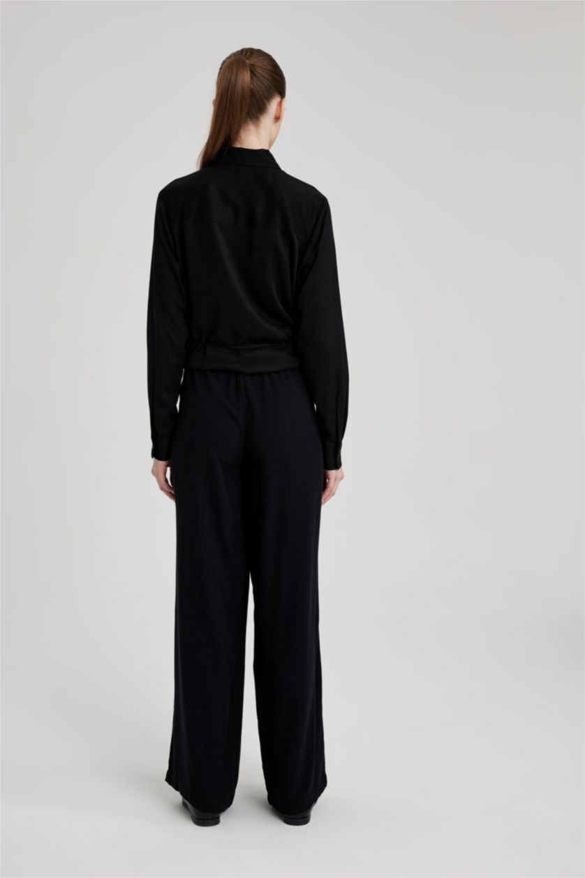 Женщины Черный Брюки палаццо