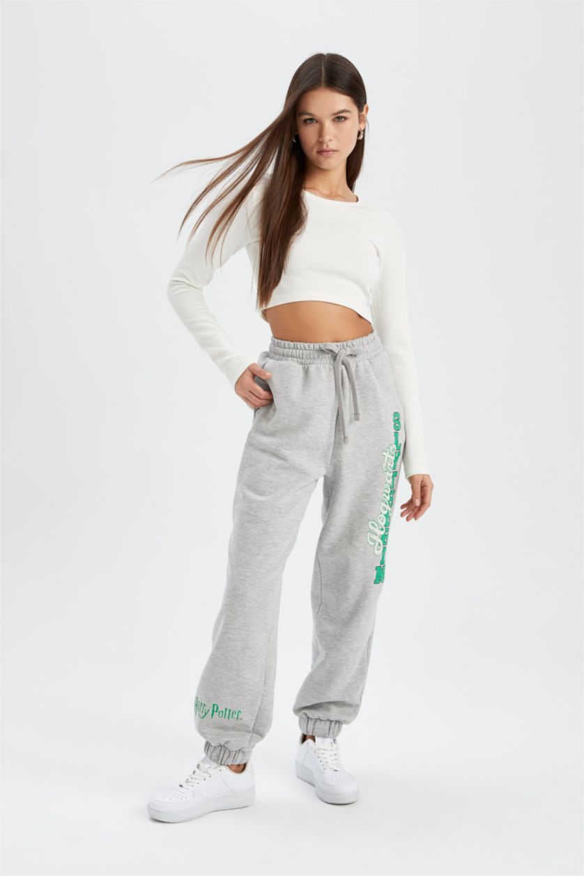 WOMAN Grey Melange Jogger Standard Fit Trousers