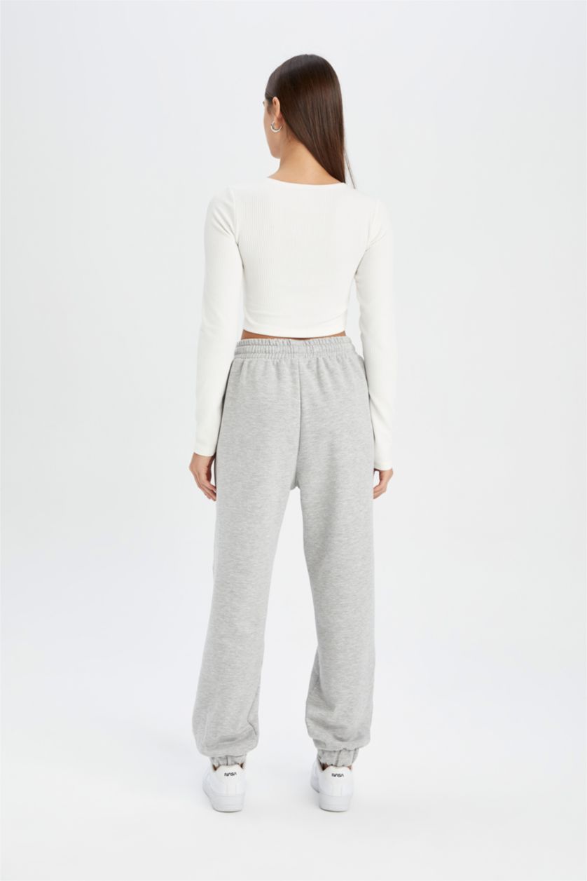 WOMAN Grey Melange Jogger Standard Fit Trousers
