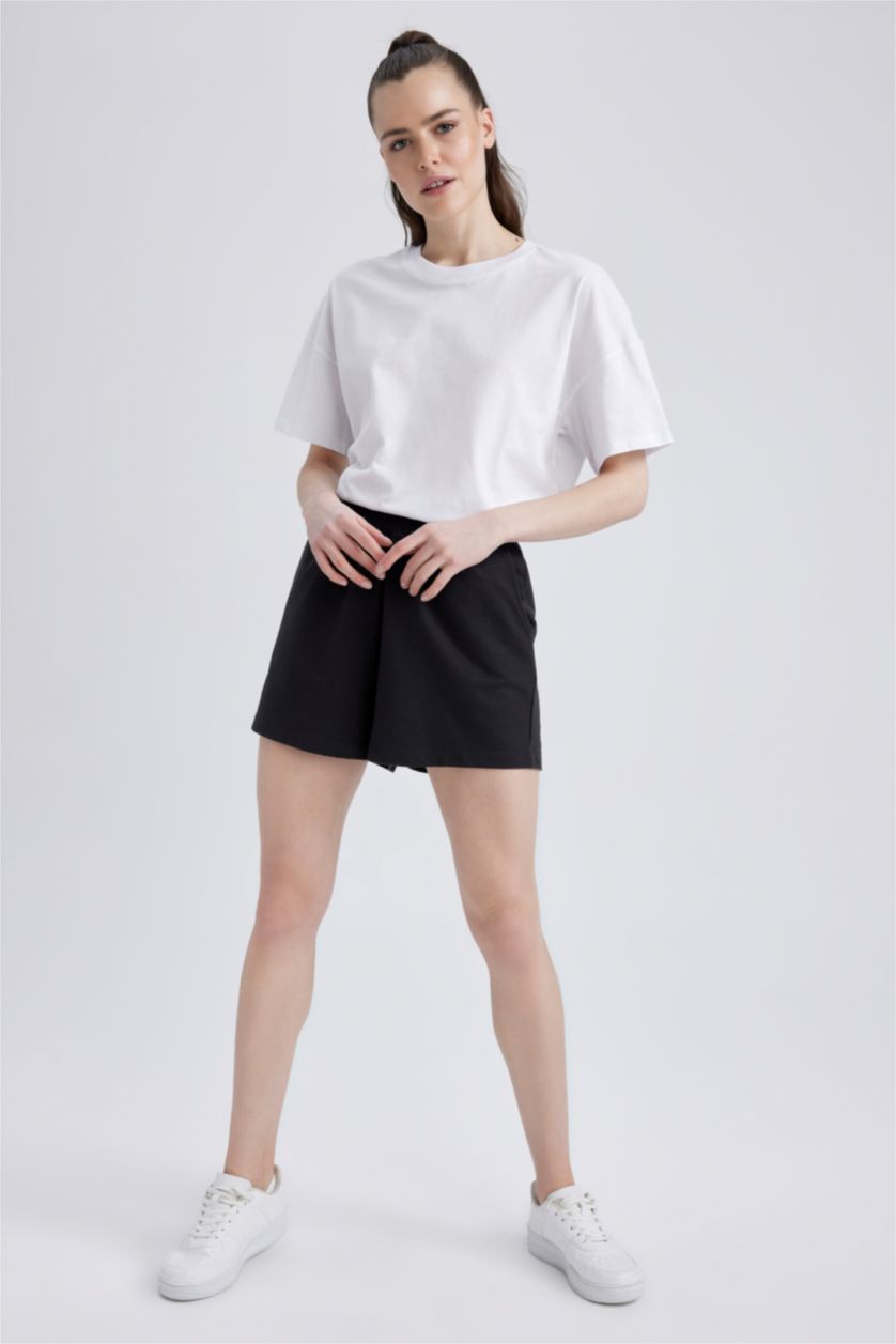 حريمي أسود Regular Fit Thin Sweatshirt Fabric