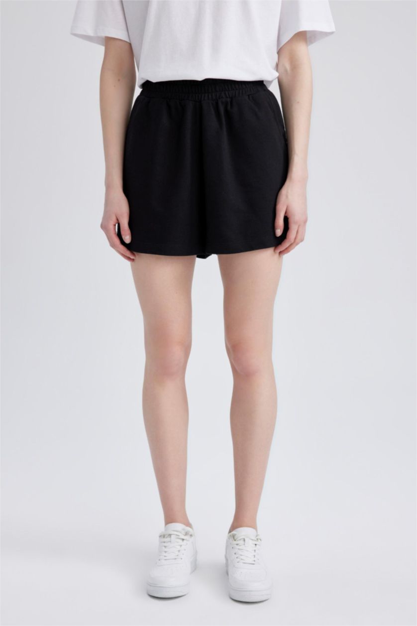 حريمي أسود Regular Fit Thin Sweatshirt Fabric