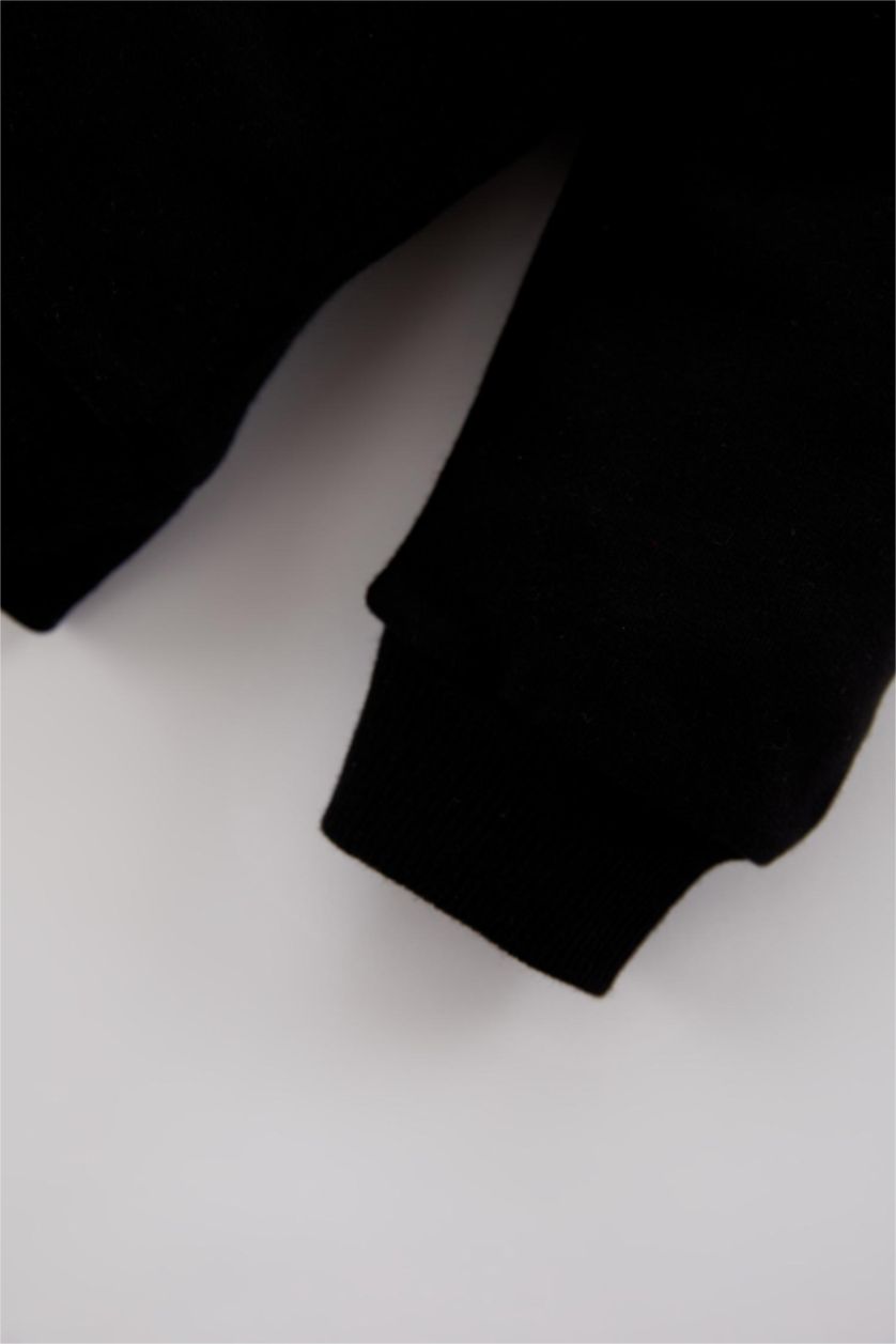 Kız Bebek Siyah Kız Bebek Bisiklet Yaka Atatürk Baskılı Sweatshirt