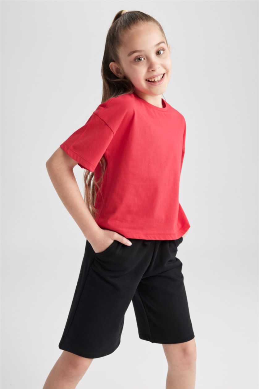 GIRLS & TEENS Red Girls Crop Short Sleeve T-Shirt