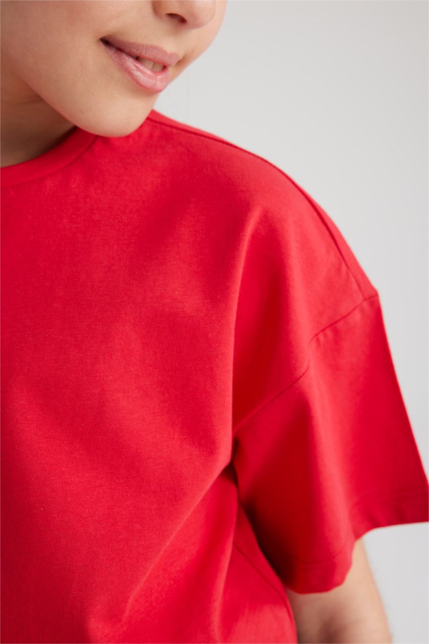 GIRLS & TEENS Red Girls Crop Short Sleeve T-Shirt