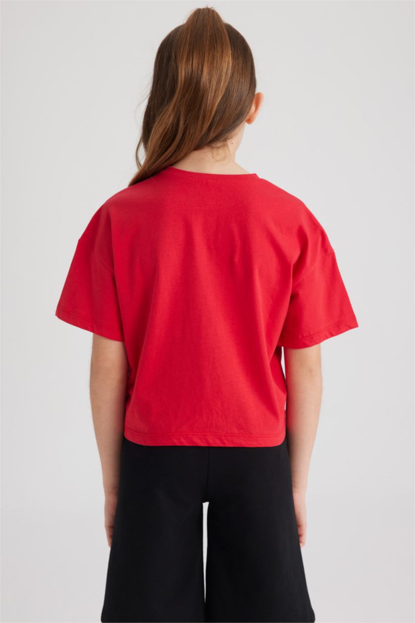 GIRLS & TEENS Red Girls Crop Short Sleeve T-Shirt