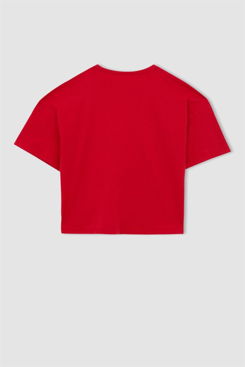 GIRLS & TEENS Red Girls Crop Short Sleeve T-Shirt