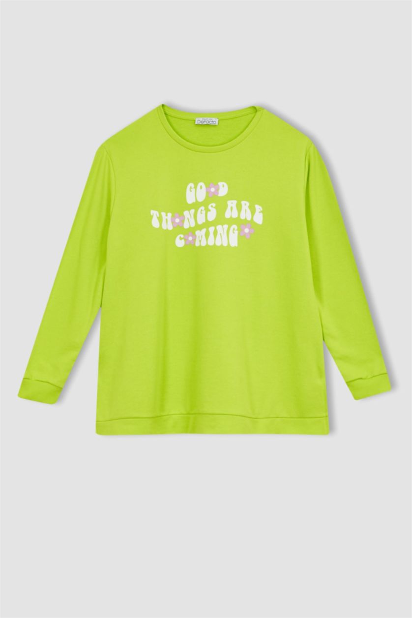 WOMAN Green Regular Fit Printed Maternity Sweatshirt
