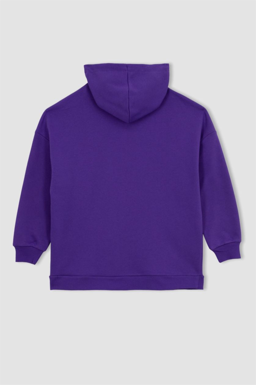 Женщины Фиолетовый Свитшот стандартного кроя с капюшоном для беременных