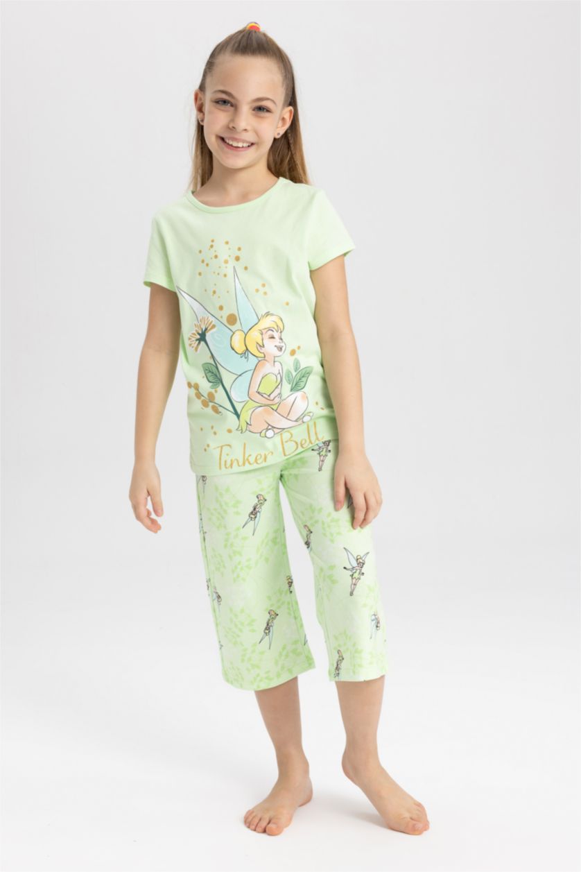 GIRLS & TEENS Light Green Girl Regular Fit Disney Tinker Bell Licensed Pajamas