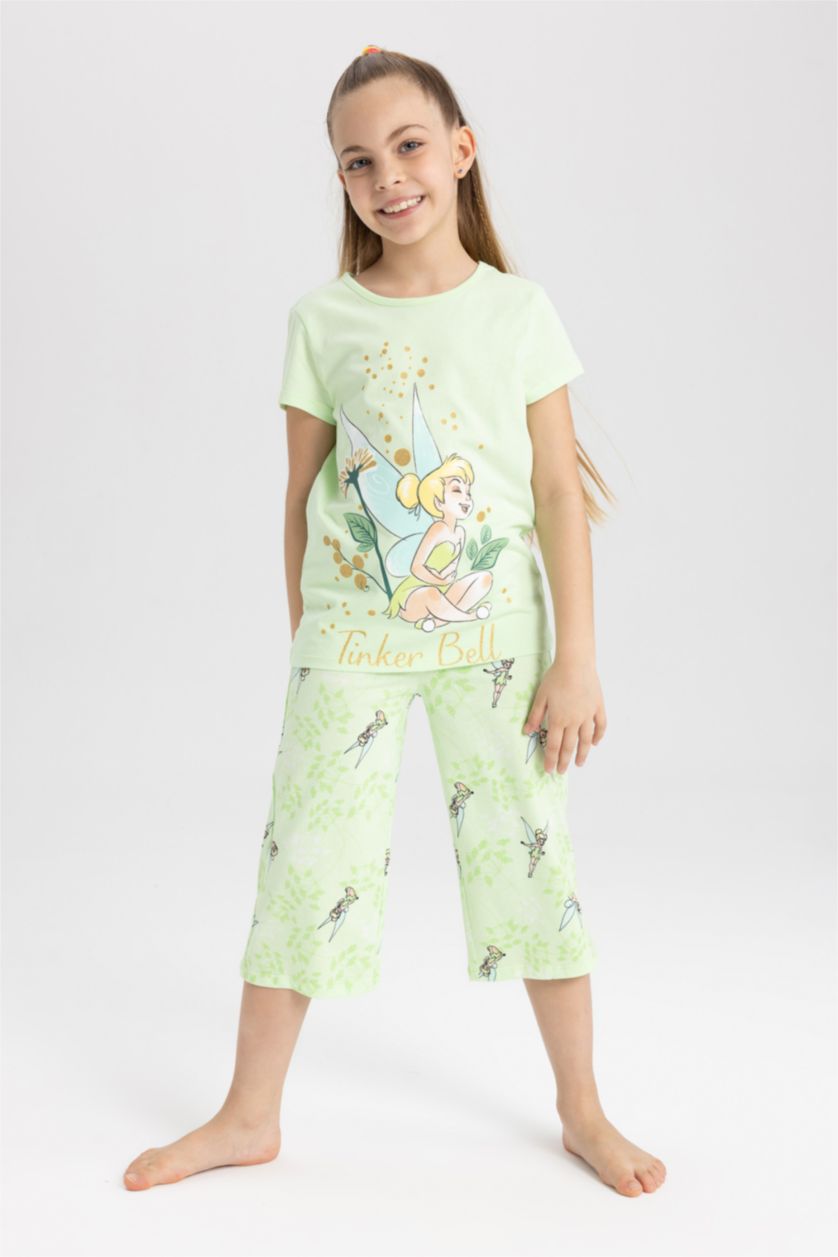GIRLS & TEENS Light Green Girl Regular Fit Disney Tinker Bell Licensed Pajamas