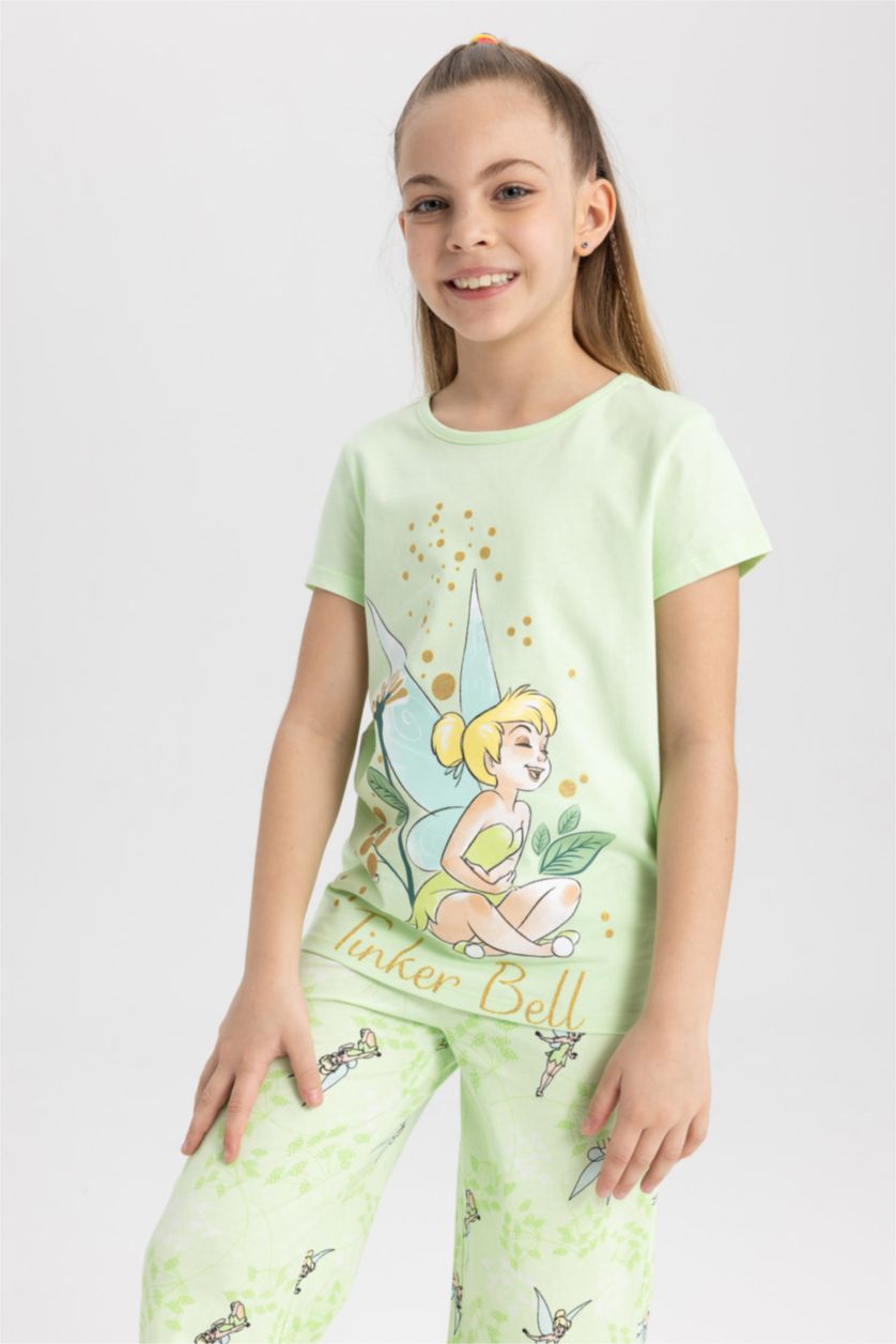 GIRLS & TEENS Light Green Girl Regular Fit Disney Tinker Bell Licensed Pajamas