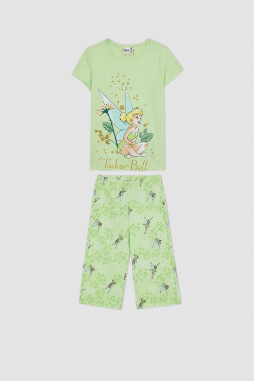 GIRLS & TEENS Light Green Girl Regular Fit Disney Tinker Bell Licensed Pajamas