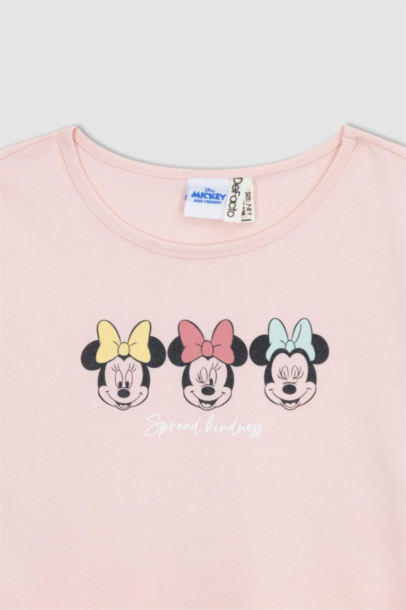 GIRLS & TEENS Light Pink Girls Regular Fit Disney Mickey & Minnie Licensed Pajama Set