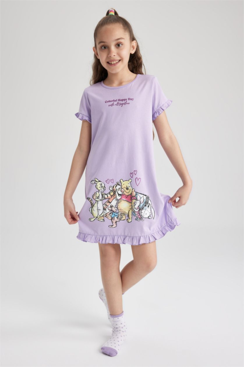 winnie the pooh dress Disney x Unique Vintage Pooh Farm Cotton Swing A tiny embroidered bumblebee adds a sweet accent Purple GIRLS & TEENS Winnie