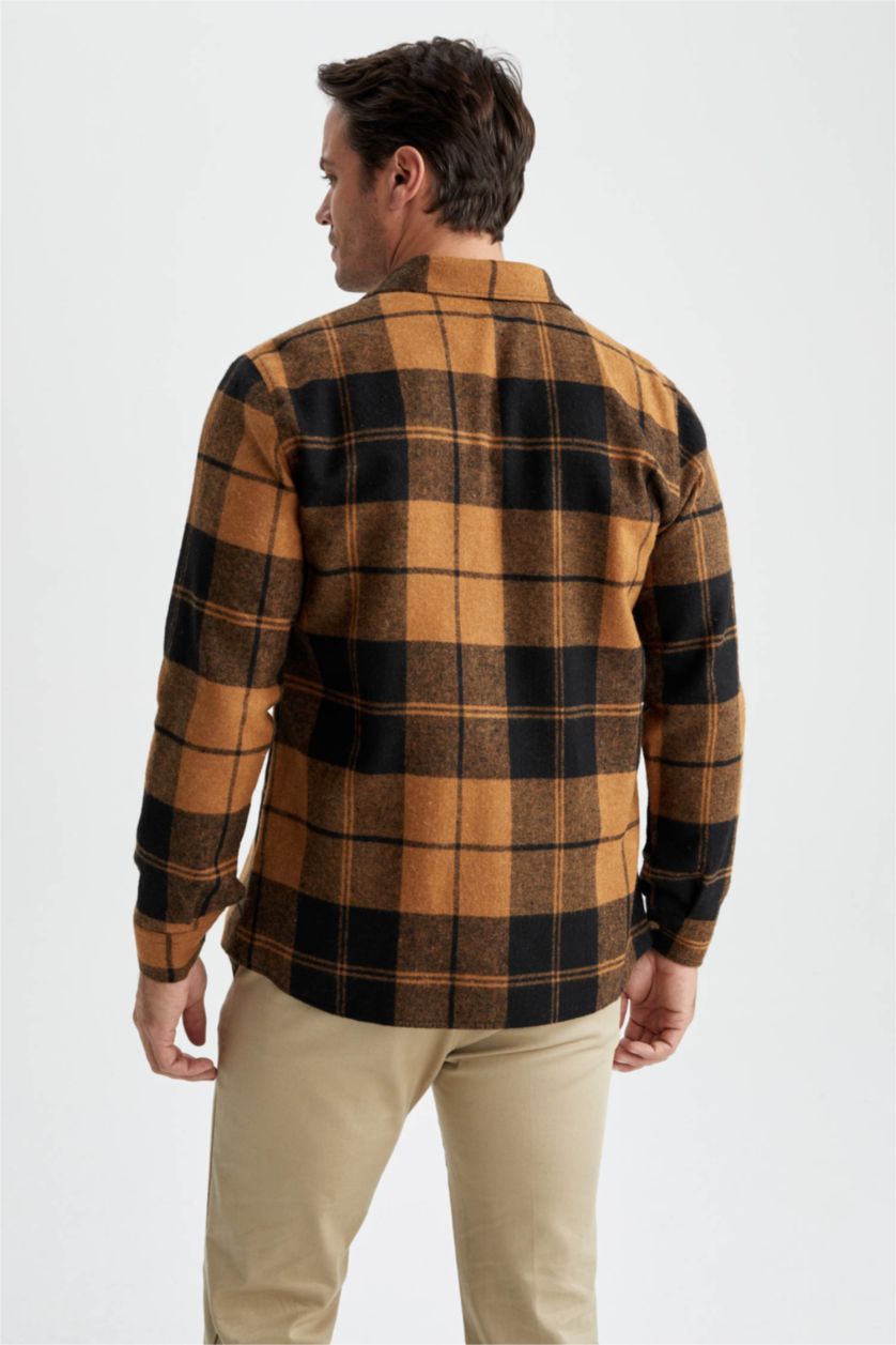 HOMME Marron Regular Fit Long Sleeve Shirt