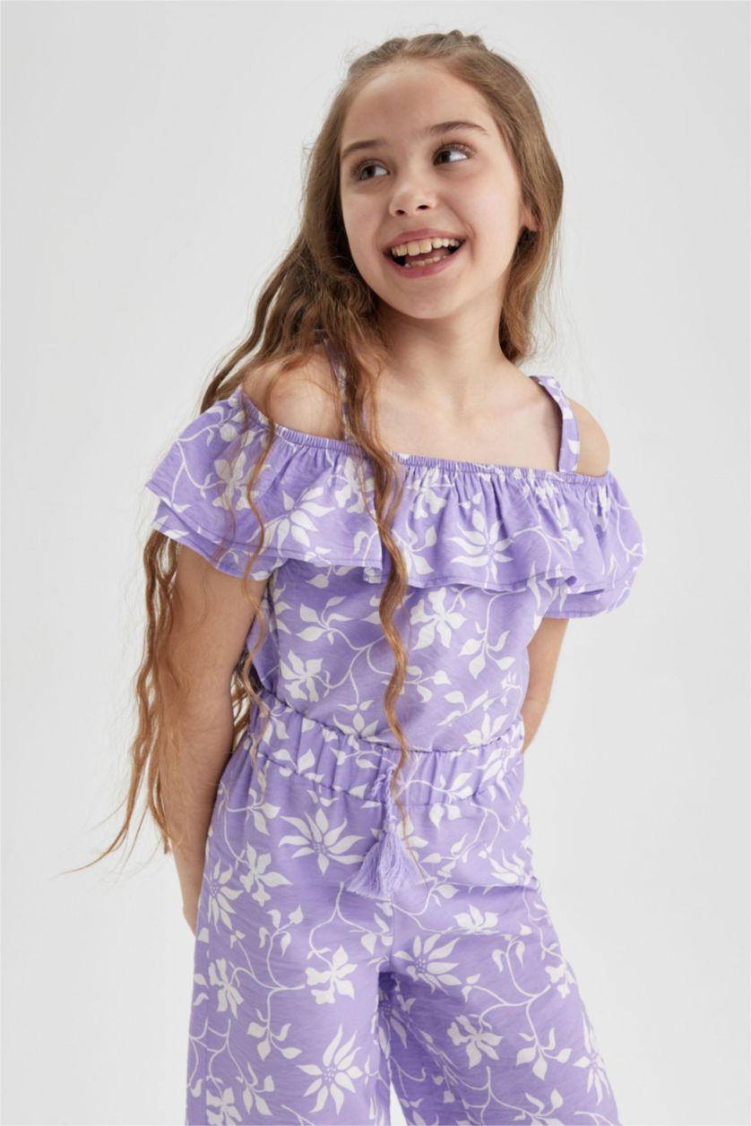 بنات أرجواني بلوزة بناتي منقوش بحمالات