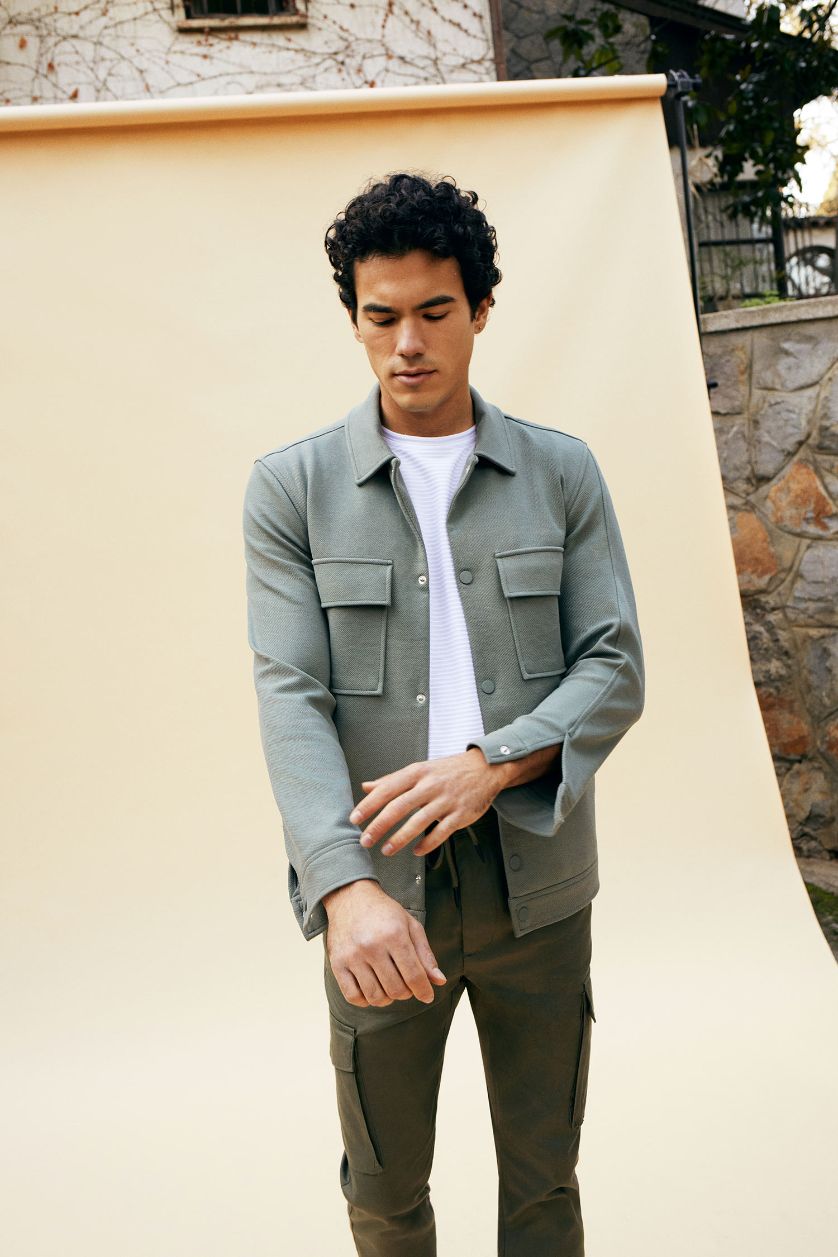 HOMME Anthracite Veste Col Polo Coupe Classique