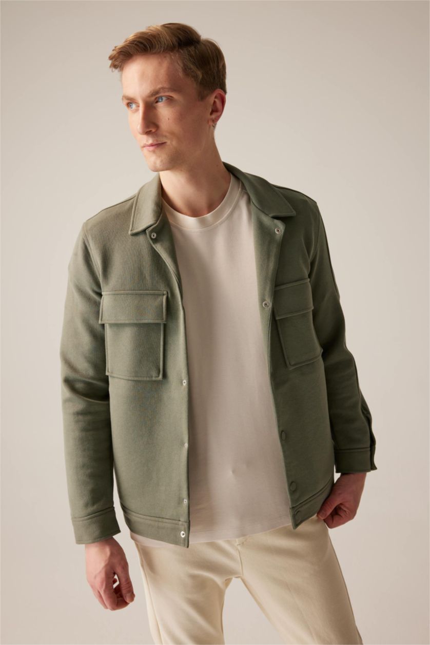 HOMME Anthracite Veste Col Polo Coupe Classique