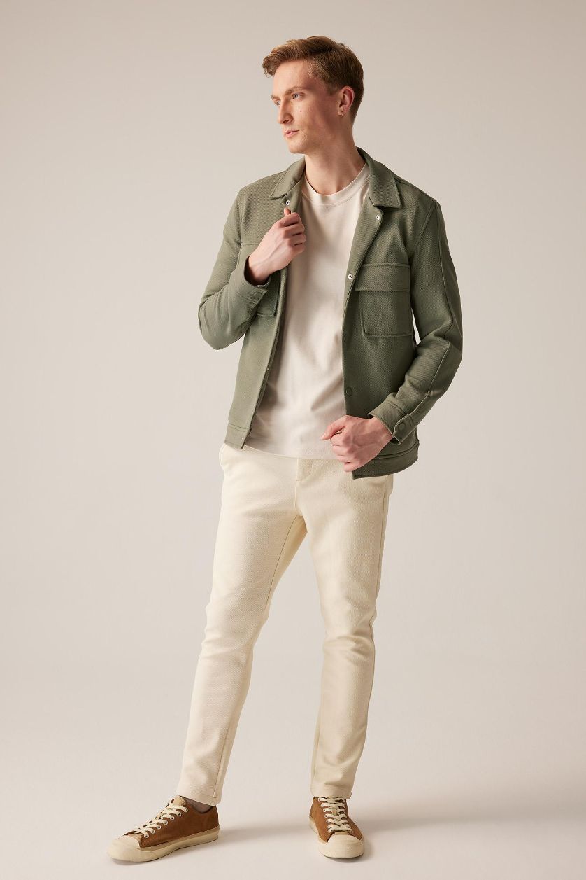 HOMME Anthracite Veste Col Polo Coupe Classique