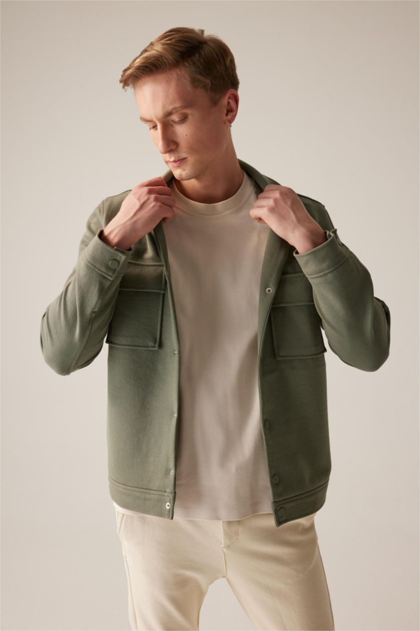 HOMME Anthracite Veste Col Polo Coupe Classique