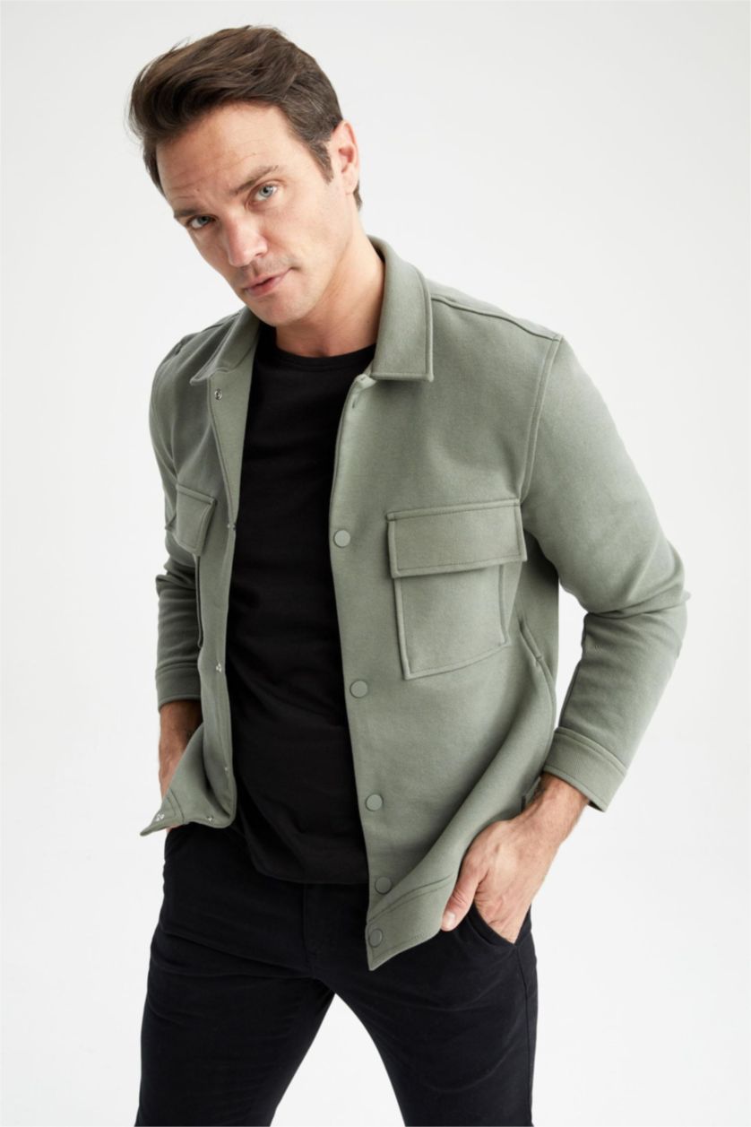 HOMME Anthracite Veste Col Polo Coupe Classique