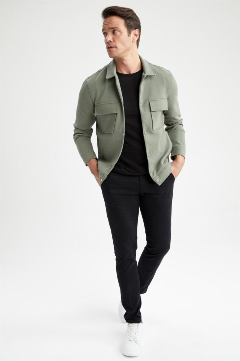 HOMME Anthracite Veste Col Polo Coupe Classique