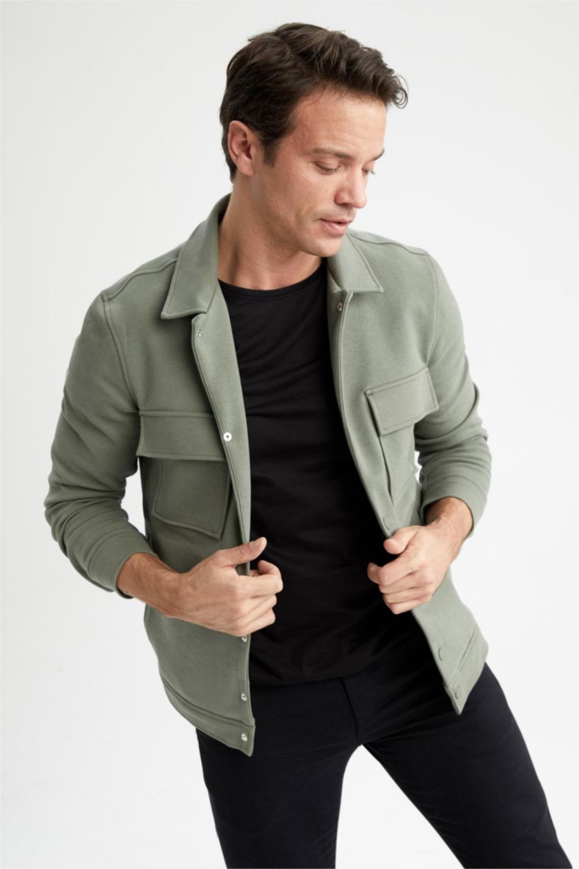 HOMME Anthracite Veste Col Polo Coupe Classique